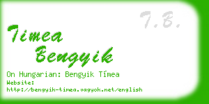 timea bengyik business card